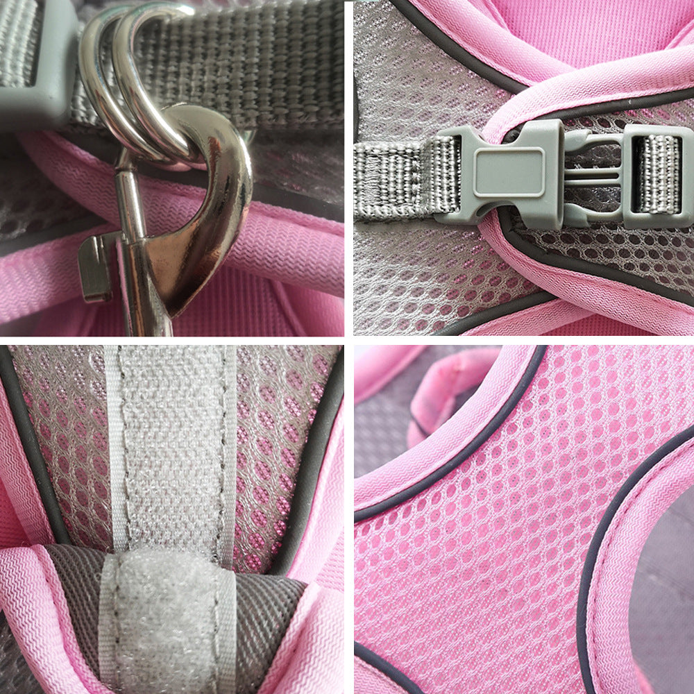 Reflective Dog Harness Vest Polyester Adjustable Sizes XS to XL 2