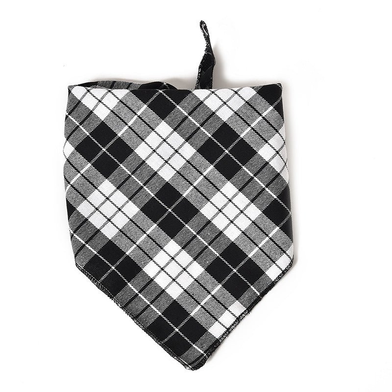Plaid Cotton Dog Bandana Adjustable Triangle Scarf 6