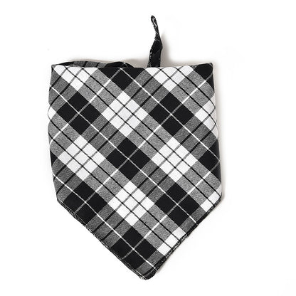 Plaid Cotton Dog Bandana Adjustable Triangle Scarf 6