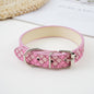 Plaid Sequins PU Dog Collar Adjustable Sizes S to XL 9