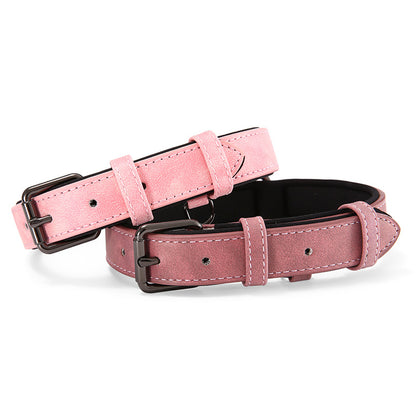 Reflective Artificial Leather Dog Collar Adjustable Sizes 2