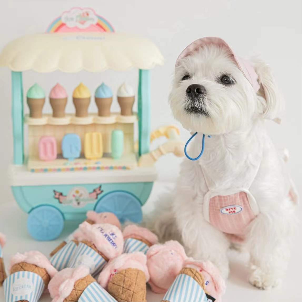 Ice Cream Squeaky Plush Dog Toy Soft and Durable 2