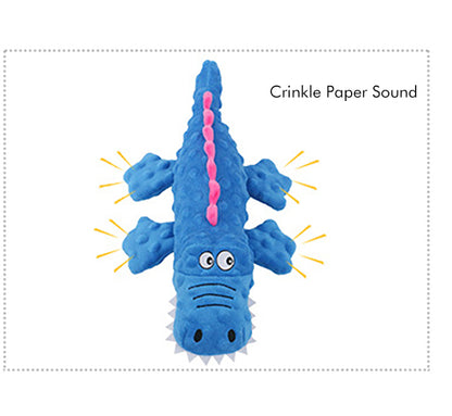 Plush Dog Toy Squeaky Alligator Soft Composite Mesh 6