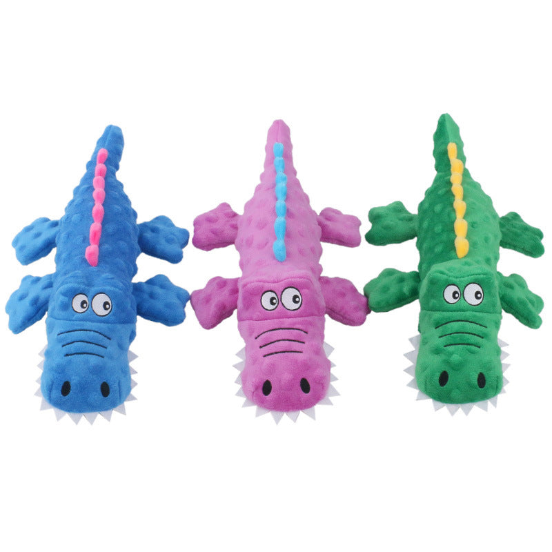 Plush Dog Toy Squeaky Alligator Soft Composite Mesh 5