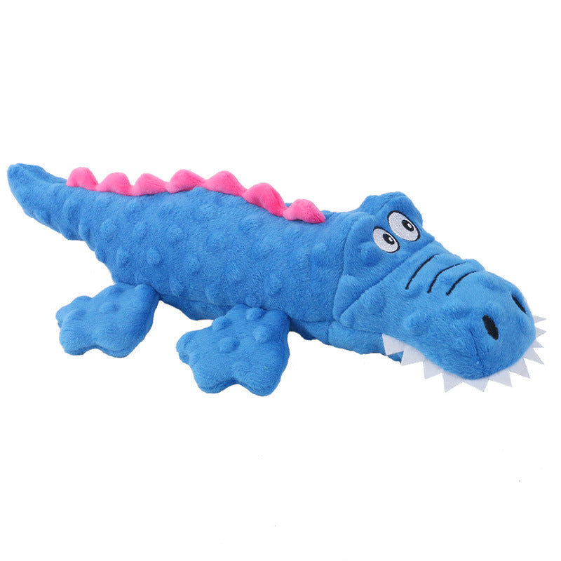 Plush Dog Toy Squeaky Alligator Soft Composite Mesh 4