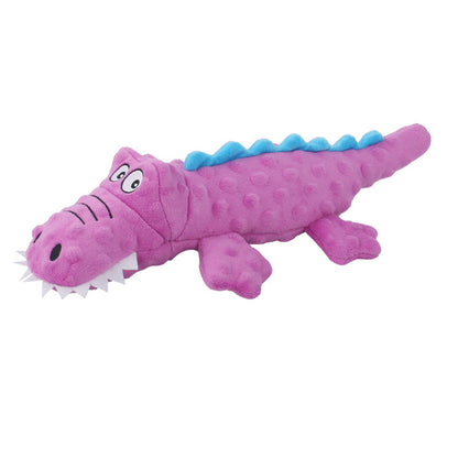 Plush Dog Toy Squeaky Alligator Soft Composite Mesh 3