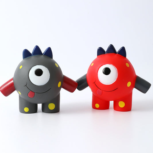 Squeaky Alien Dog Chew Toy Soft Rubber Fun Shape
