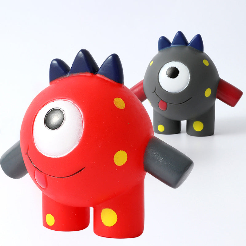 Squeaky Alien Dog Chew Toy Soft Rubber Fun Shape 2