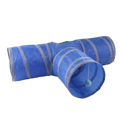 Collapsible Cat Tunnel Three Way Play Tube Toy for Cats