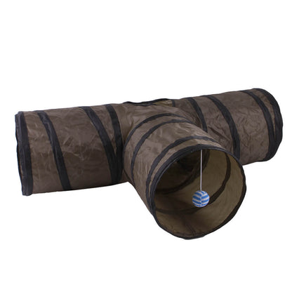 Collapsible Cat Tunnel Three Way Play Tube Toy for Cats