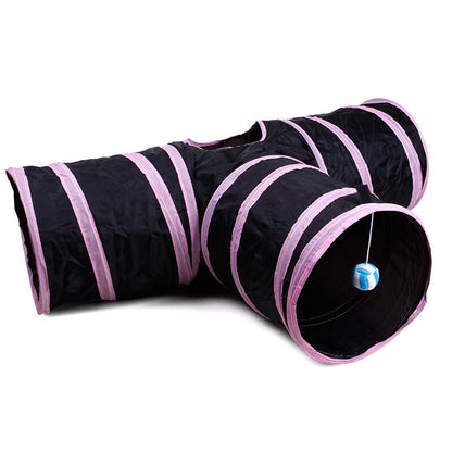 Collapsible Cat Tunnel Three Way Play Tube Toy for Cats