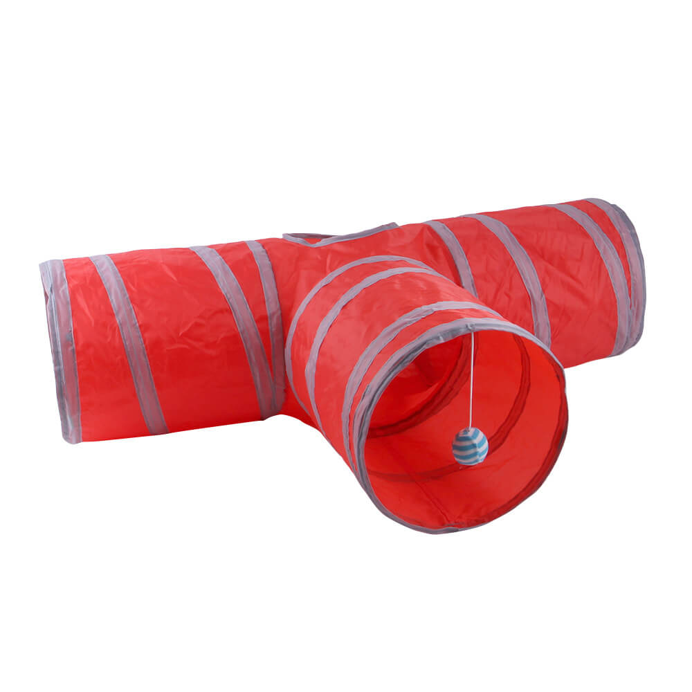 Collapsible Cat Tunnel Three Way Play Tube Toy for Cats