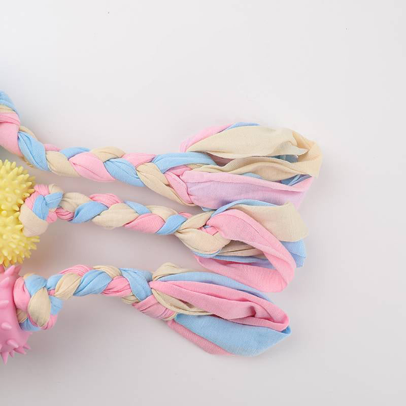 Dog Rope Chew Toy TPR and Cloth Teeth Cleaning Toy 2