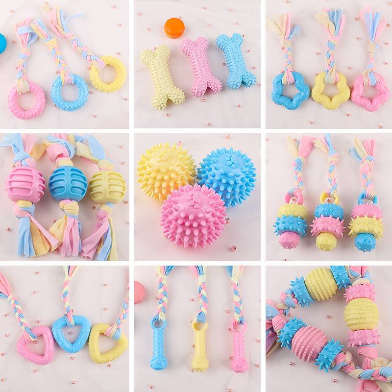 Dog Rope Chew Toy TPR and Cloth Teeth Cleaning Toy