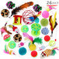 Cat Toys Set 26 Pack Variety Interactive Plush Feather Balls Mice