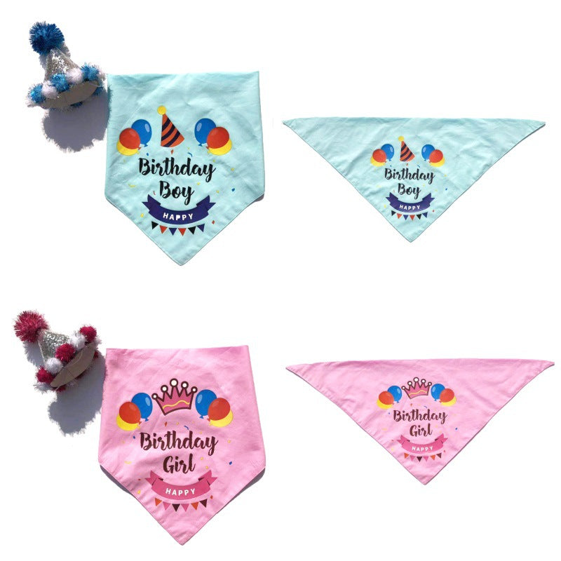 Cotton Dog Birthday Bandana and Party Hat Set for Dogs