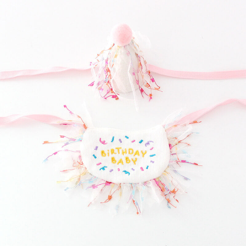 Dog Birthday Scarf and Hat Party Costume for Small Dogs
