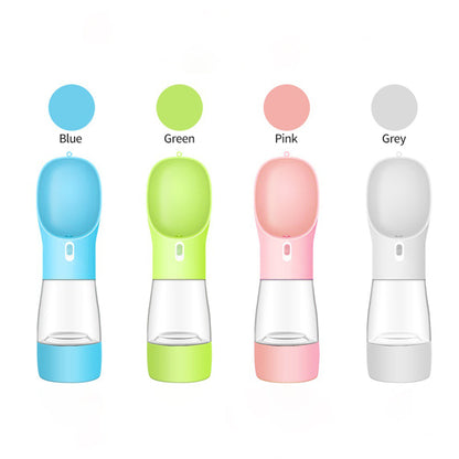 Portable Dog Water Bottle with Food Container Travel Dispenser