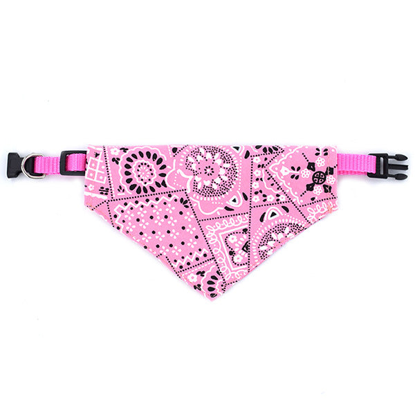 Adjustable Nylon Dog Collar with Bandana Triangle Scarf