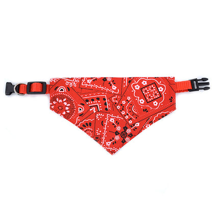 Adjustable Nylon Dog Collar with Bandana Triangle Scarf