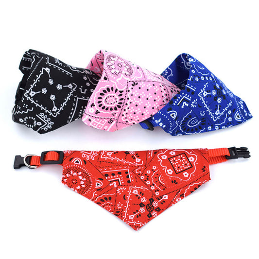 Adjustable Nylon Dog Collar with Bandana Triangle Scarf