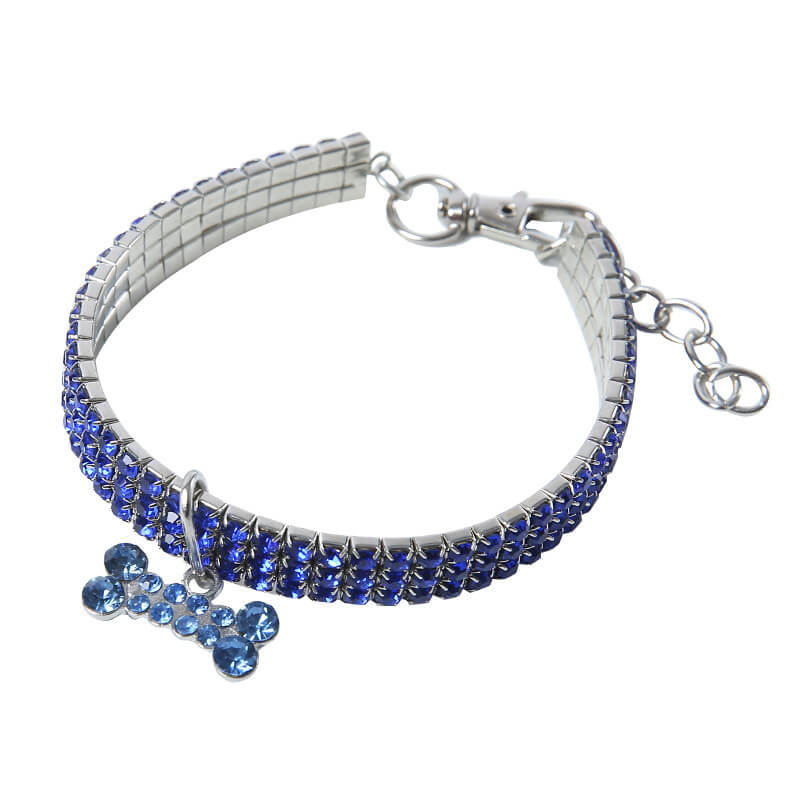 Crystal Dog Collar Adjustable with Decorative Charm