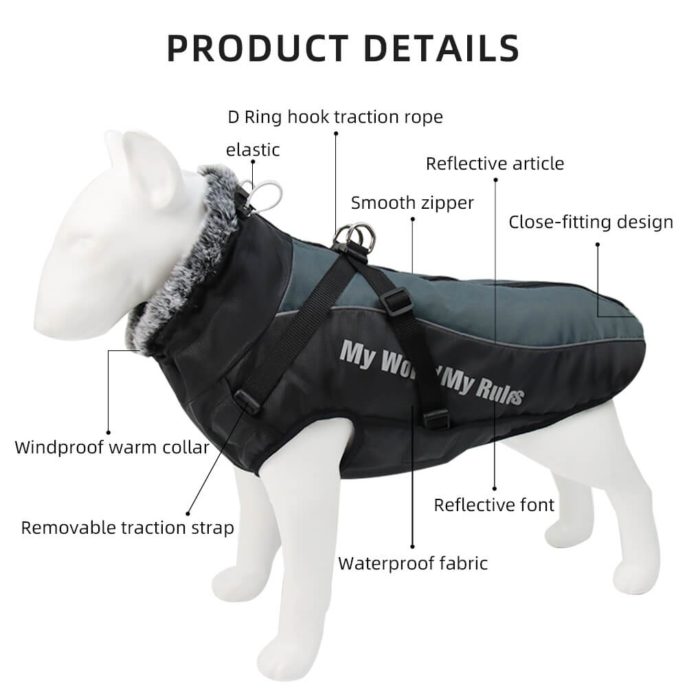 Waterproof Windproof Dog Jacket Winter Coat for Large Dogs 4