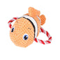 Plush Dog Toy Squeaky Fish with Rope Handle