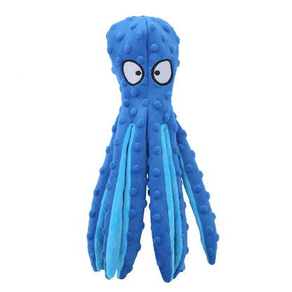 Crinkle Plush Octopus Dog Toy Soft Interactive Fetch Toy