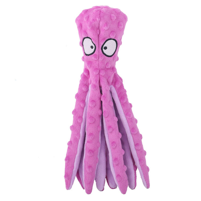 Crinkle Plush Octopus Dog Toy Soft Interactive Fetch Toy