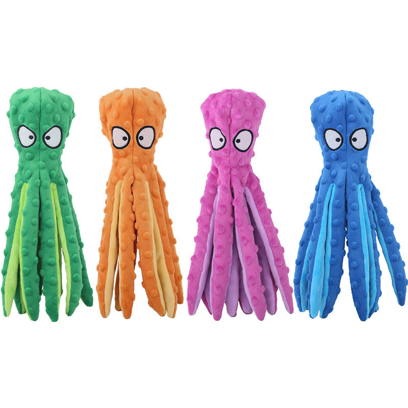 Crinkle Plush Octopus Dog Toy Soft Interactive Fetch Toy