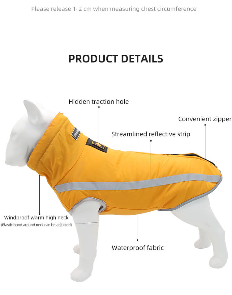 Waterproof Windproof Dog Winter Coat Reflective Safety Vest 3