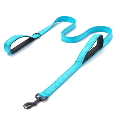 Reflective Double Handle Dog Leash Heavy Duty Nylon 5ft
