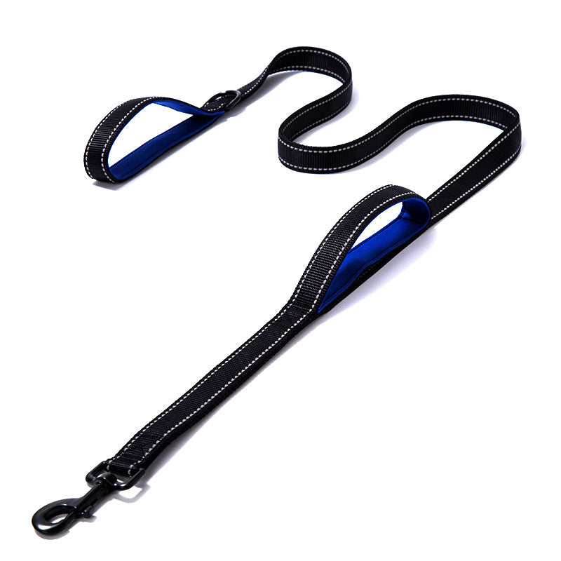 Reflective Double Handle Dog Leash Heavy Duty Nylon 5ft