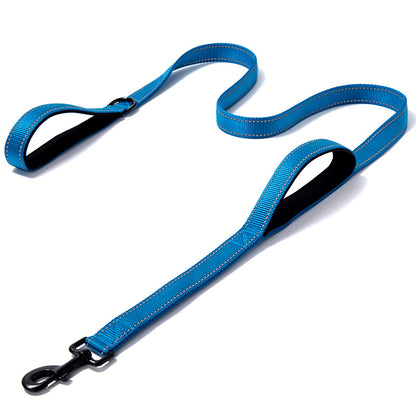 Reflective Double Handle Dog Leash Heavy Duty Nylon 5ft