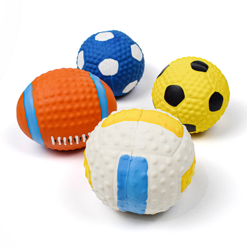 Soft Squeaky Latex Rubber Dog Chew Toy Balls Variety