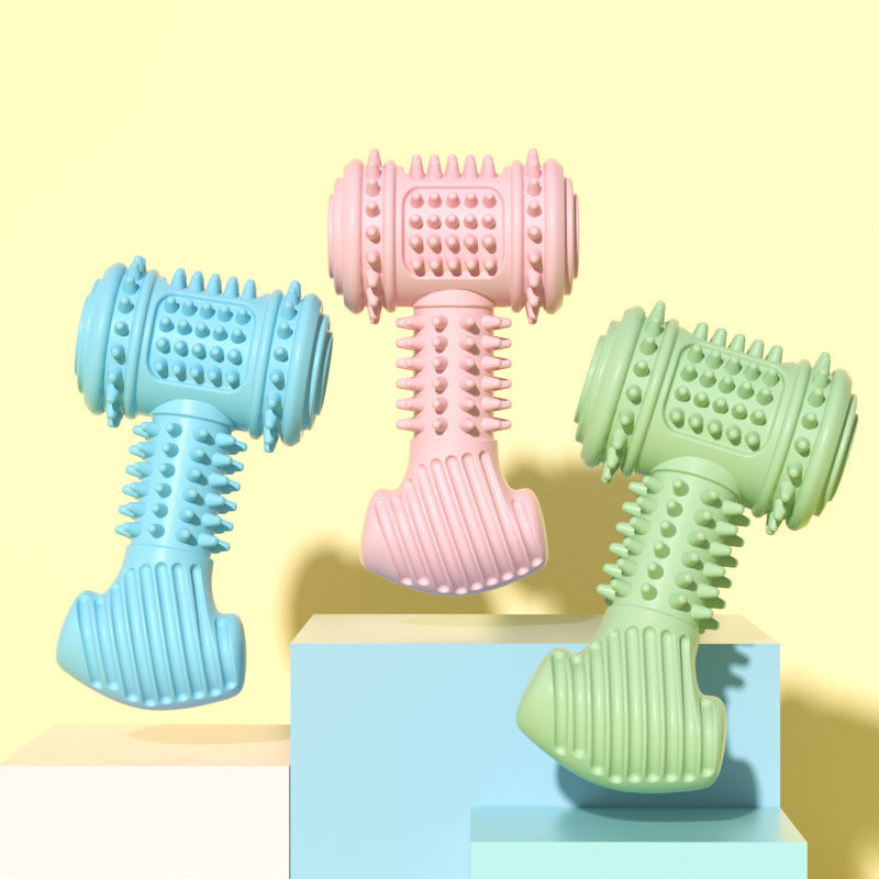 Hammer Shaped Dog Chew Toy Toothbrush TPR Material 3