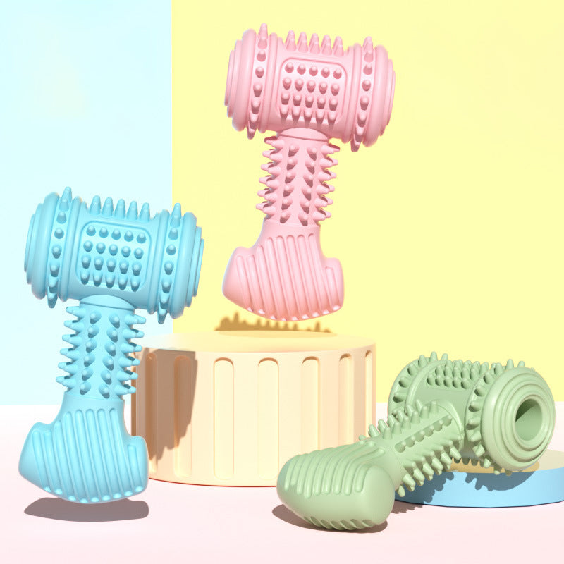 Hammer Shaped Dog Chew Toy Toothbrush TPR Material
