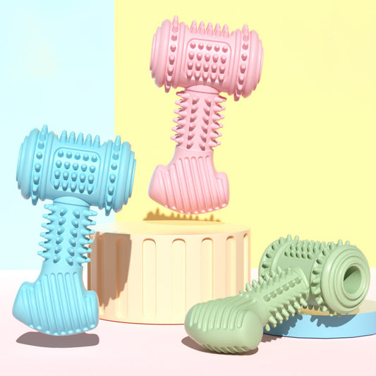 Hammer Shaped Dog Chew Toy Toothbrush TPR Material