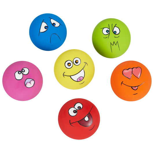 Latex Rubber Dog Chew Toy Squeaky Ball with Facial Expressions