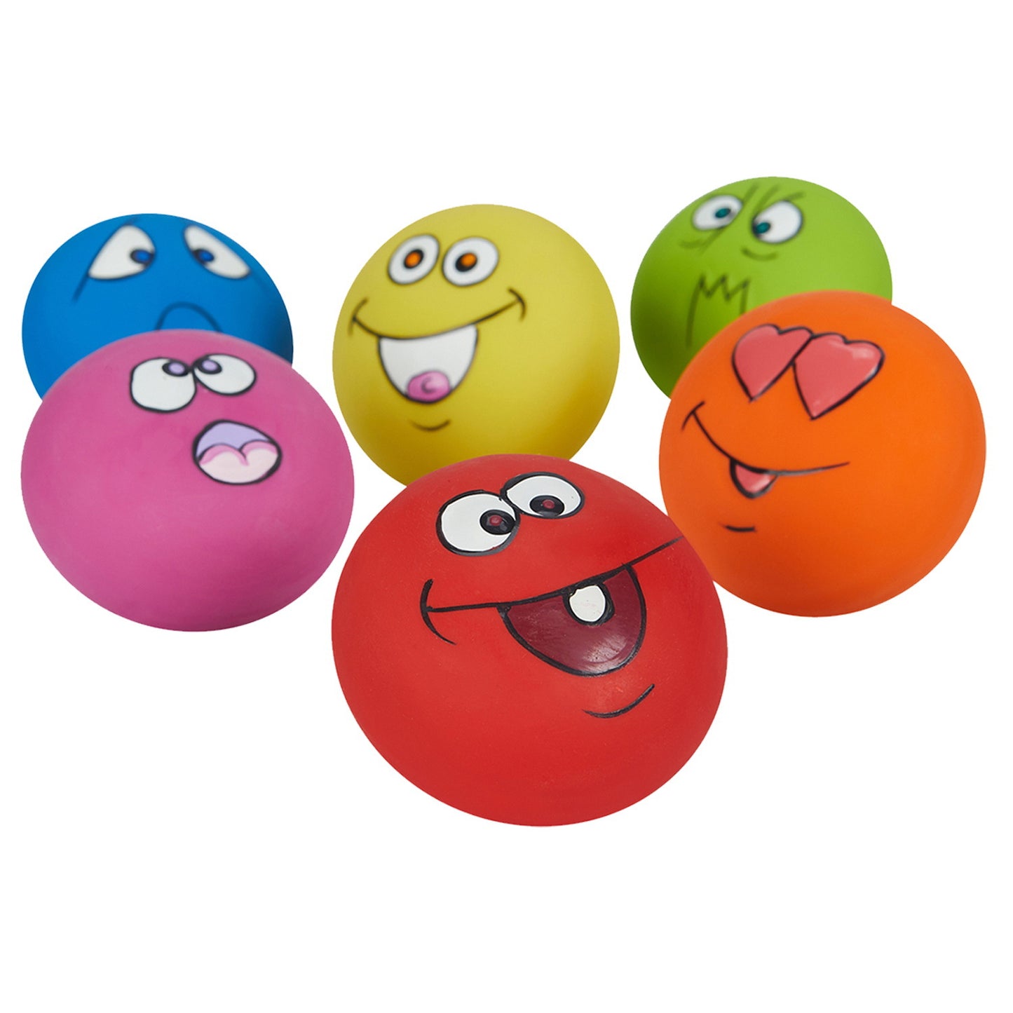 Latex Rubber Dog Chew Toy Squeaky Ball with Facial Expressions 5