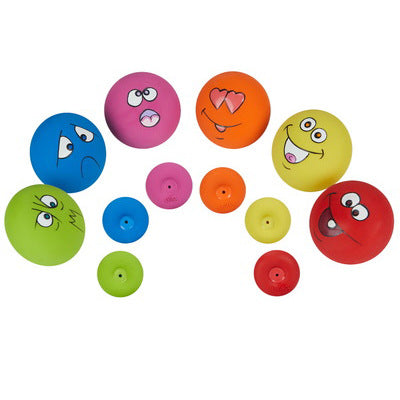 Latex Rubber Dog Chew Toy Squeaky Ball with Facial Expressions 4