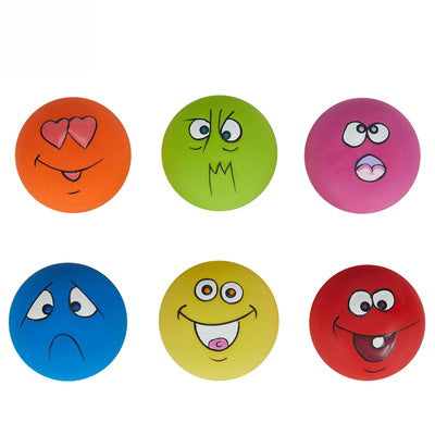 Latex Rubber Dog Chew Toy Squeaky Ball with Facial Expressions 3