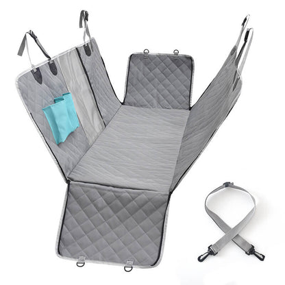 Waterproof Nylon Dog Car Seat Cover with Side Flaps and Storage Pocket