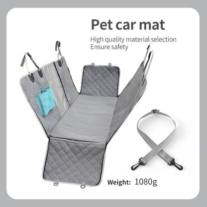 Waterproof Nylon Dog Car Seat Cover with Side Flaps and Storage Pocket 2