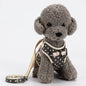 Cotton Dog Harness Adjustable with Decorative Bow and Leash