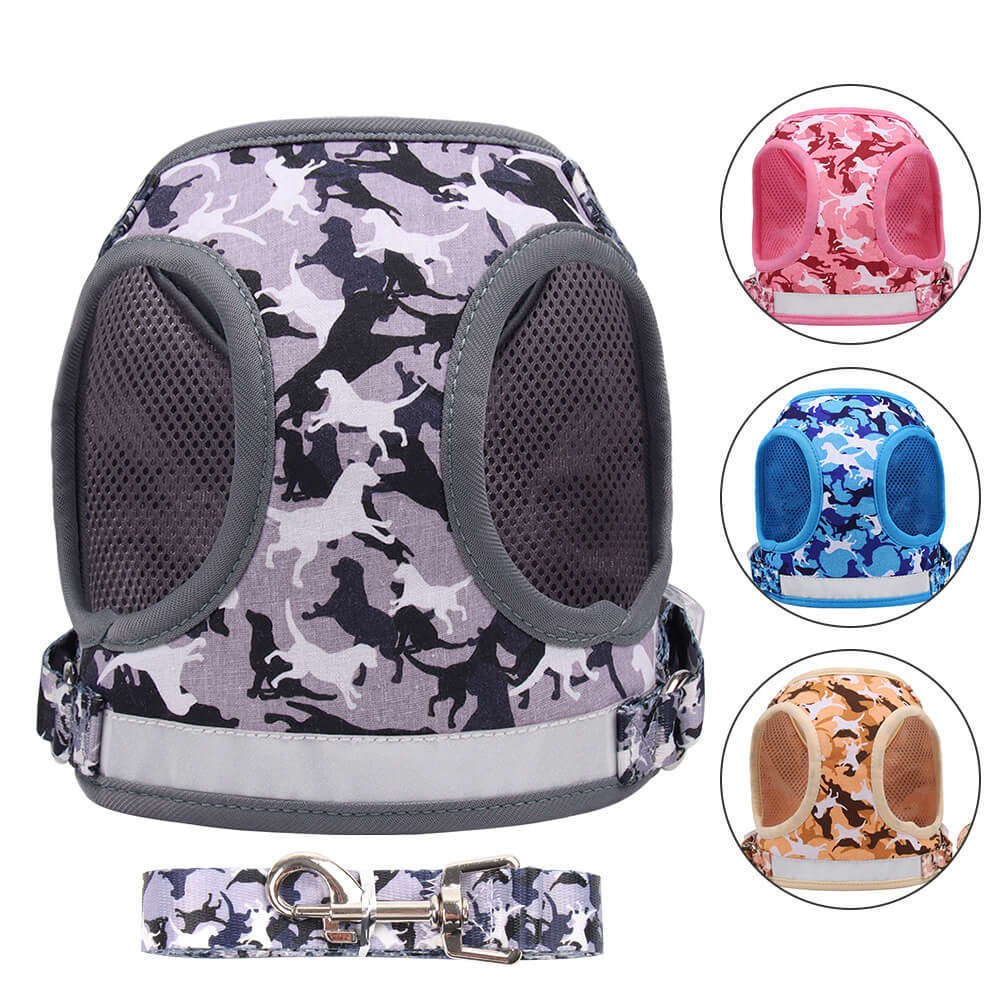 Polyester Dog Harness Camouflage Printing Adjustable Vest 2