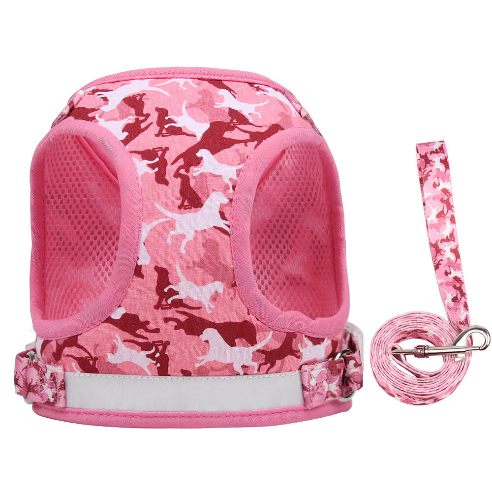 Polyester Dog Harness Camouflage Printing Adjustable Vest