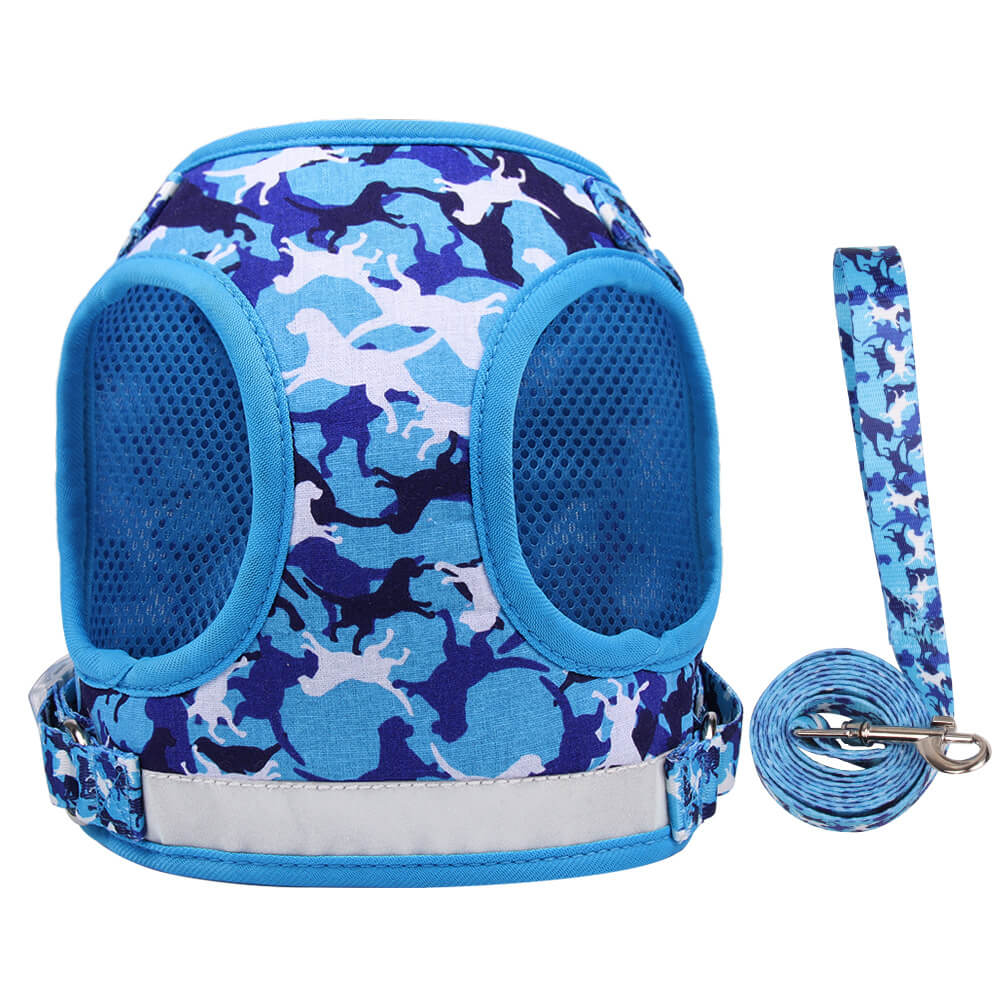 Polyester Dog Harness Camouflage Printing Adjustable Vest