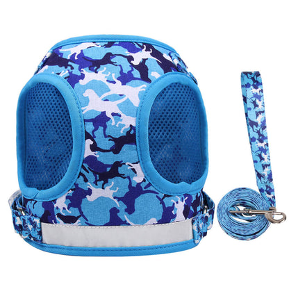 Polyester Dog Harness Camouflage Printing Adjustable Vest